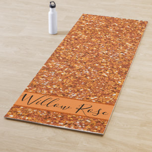 Golden amber sparkling glitter  yoga mat