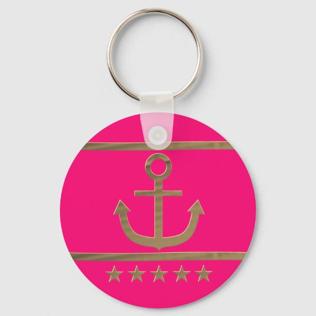 Golden Anchor, symbols of the love . Keychain (Front)