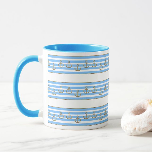 Golden Anchor, symbols of the love . Mug (With Donut)