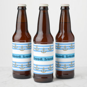 Golden Anchor, symbols of the love .Personalize... Beer Bottle Label