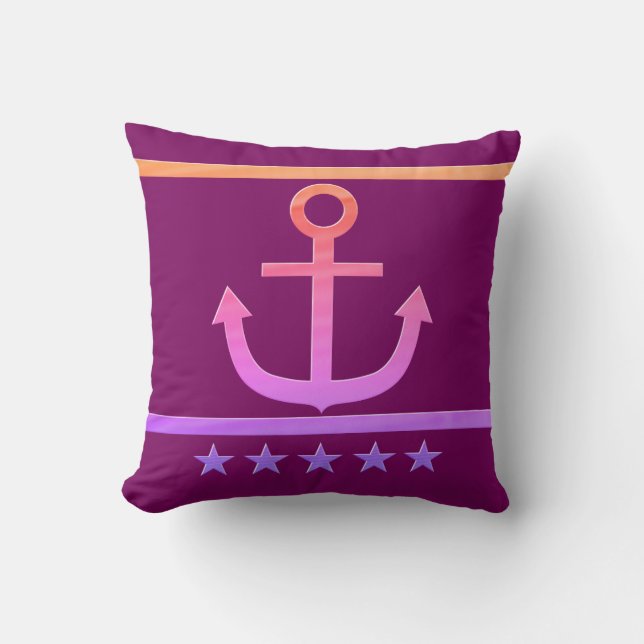 Golden Anchor, symbols of the love . Throw Pillow (Front)
