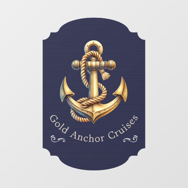 Golden Anchor Window Cling (Sheet)