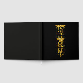 Golden Ancient Egyptian Symbols – Luxurious Hierog Guest Book