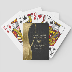 Golden And Black Damask Playing Cards