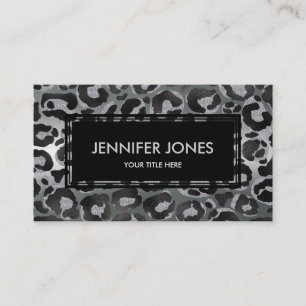Golden and Black glitter  Leopard/ Jaguar print Business Card