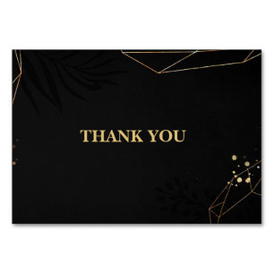 Golden and Black Thank You Cards
