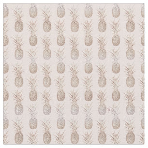 Golden and blush pineapples pattern fabric