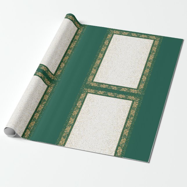 Golden and green Matte Wrapping Paper (Unrolled)