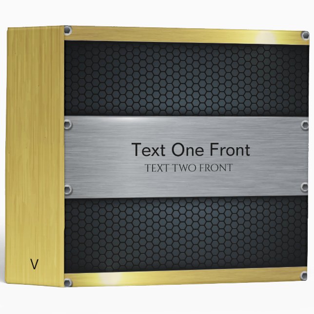 Golden And Grey Metal Binder (Front/Spine)