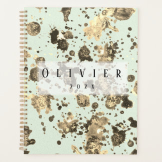 golden and grey metallic splash effect  planner