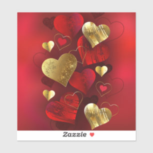 Golden and red valentines