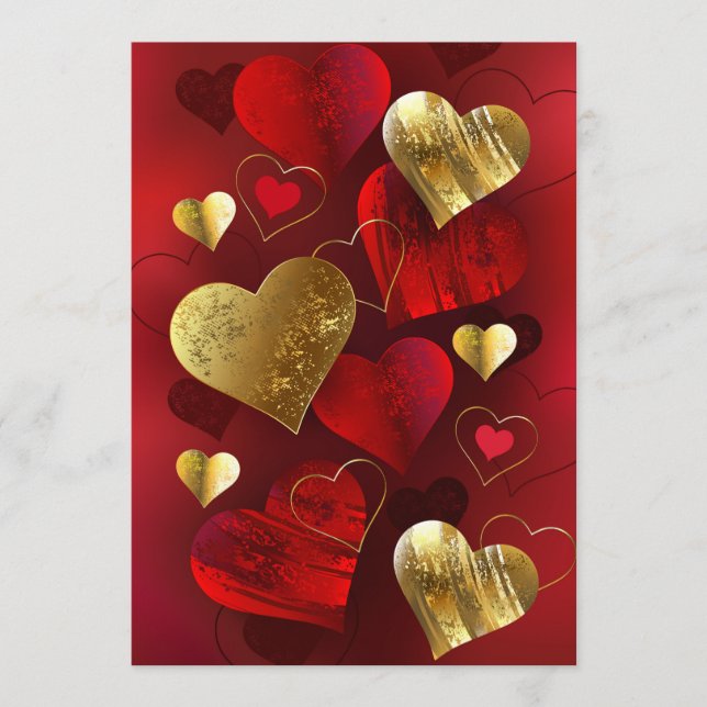 Golden and red valentines advice card (Front)