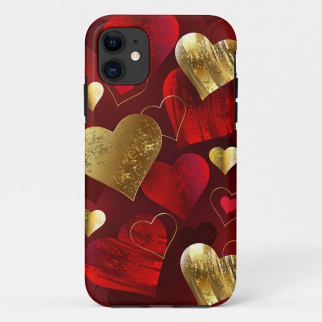 Golden and red valentines Case-Mate iPhone case (Back)