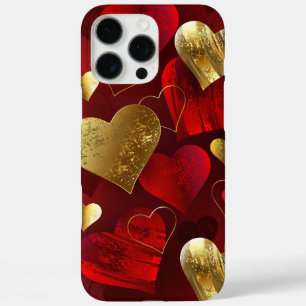 Golden and red valentines iPhone 16 pro max case