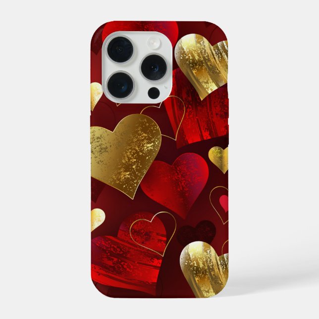 Golden and red valentines iPhone case (Back)