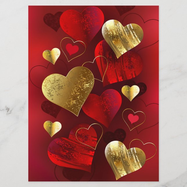 Golden and red valentines menu (Front)