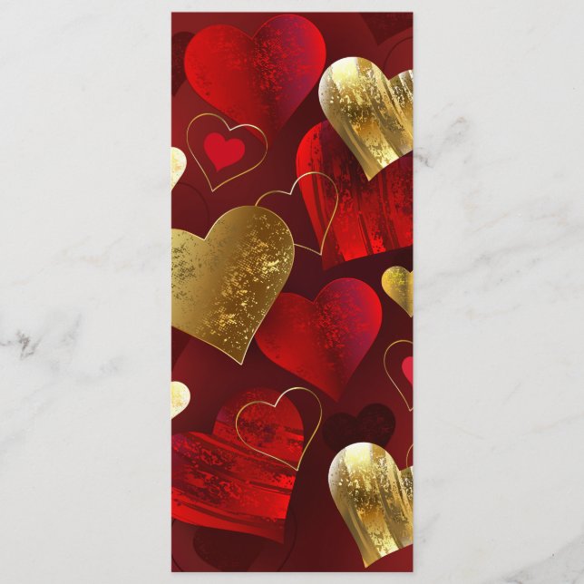 Golden and red valentines menu (Front)