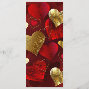 Golden and red valentines menu