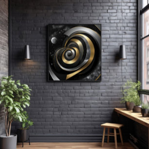 Golden and Silver Cosmic Spiral Canvas Print