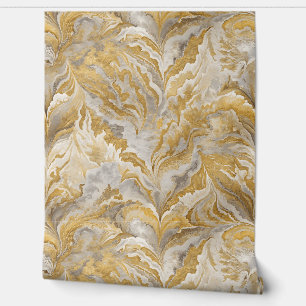 Golden and Silver Swirl Elegant Wallpaper