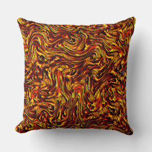 Golden and vivid red texture throw pillow