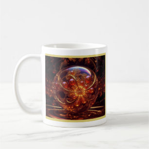 Golden And Yellow Transparent Glass Ball Fractal Coffee Mug
