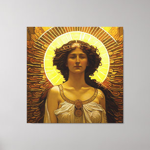 Golden Angel Glowing Messenger of Light  Canvas Print