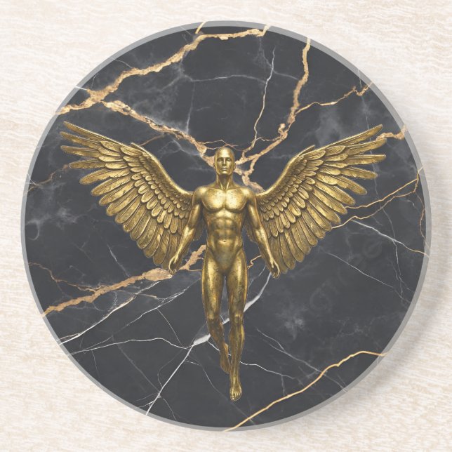 Golden Angel Marble Luxury Coaster (Front)