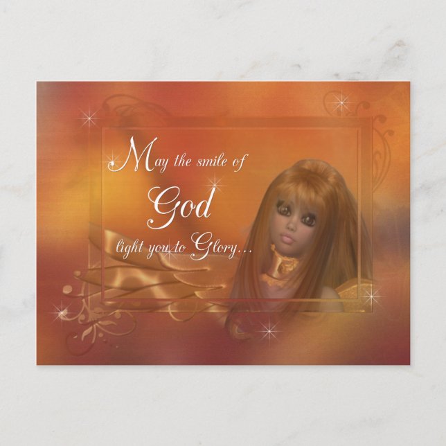 Golden Angel - May the Smile of God...Postcard Postcard (Front)