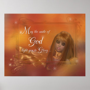 Golden Angel - May the Smile of God....Print Poster