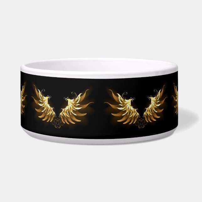 Golden Angel Wings on Black background (Front)