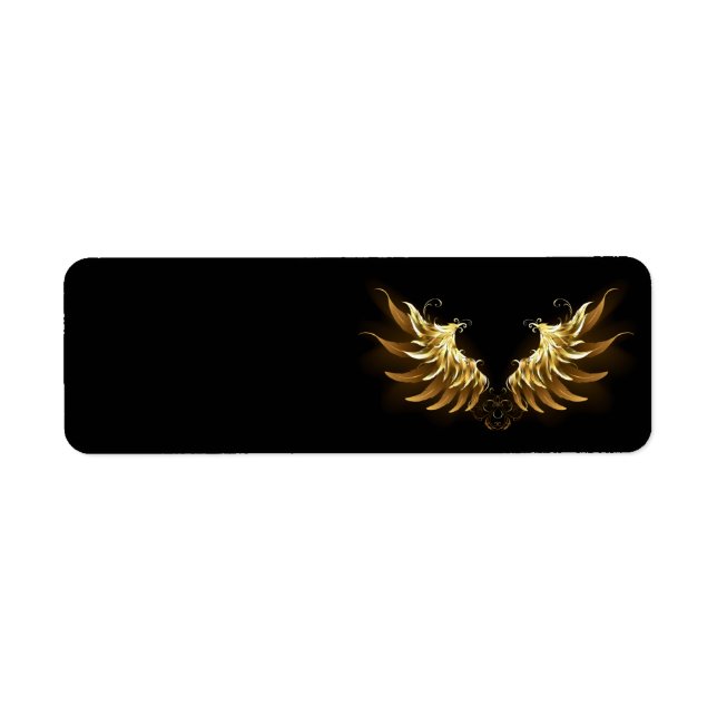 Golden Angel Wings on Black background (Front)
