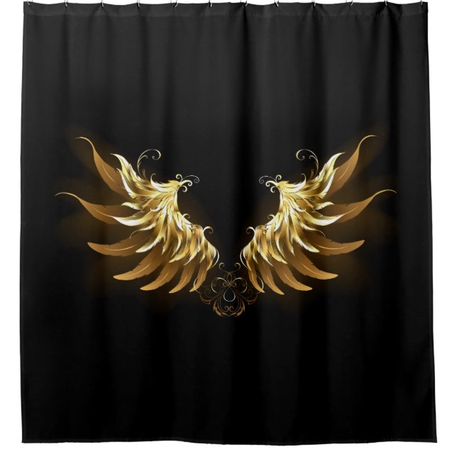 Golden Angel Wings on Black background (Front)