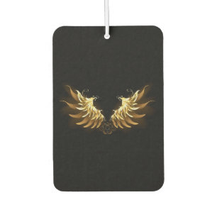 Golden Angel Wings on Black background Air Freshener