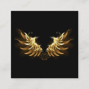 Golden Angel Wings on Black background Calling Card
