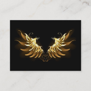 Golden Angel Wings on Black background Calling Card
