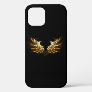 Golden Angel Wings on Black background iPhone 12 Pro Case