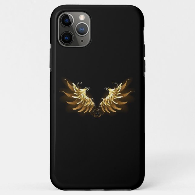 Golden Angel Wings on Black background Case-Mate iPhone Case (Back)