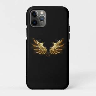Golden Angel Wings on Black background iPhone 11 Pro Case