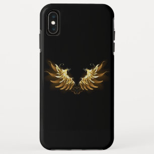 Golden Angel Wings on Black background iPhone XS Max Case