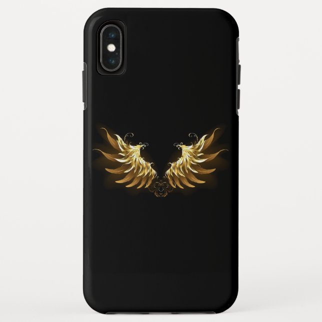 Golden Angel Wings on Black background Case-Mate iPhone Case (Back)