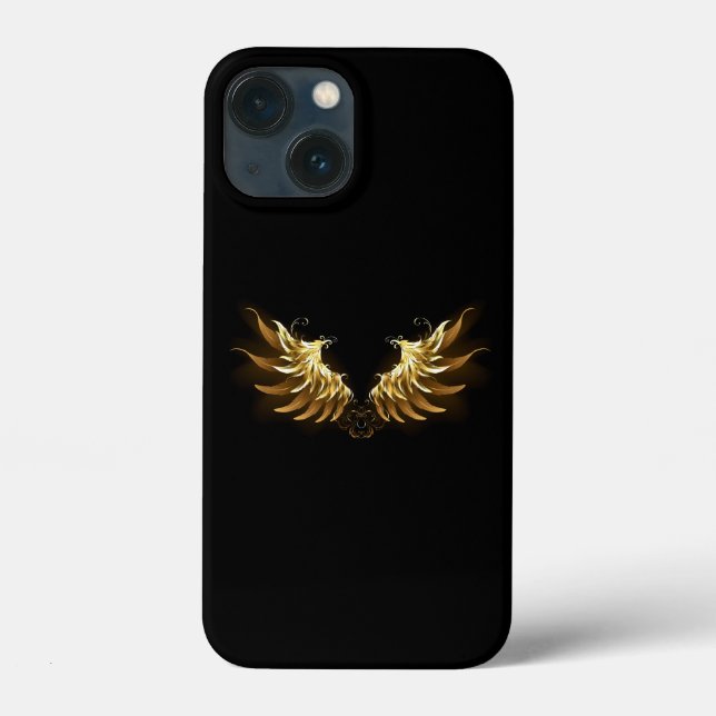 Golden Angel Wings on Black background Case-Mate iPhone Case (Back)
