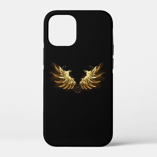 Golden Angel Wings on Black background Case-Mate iPhone Case (Back)