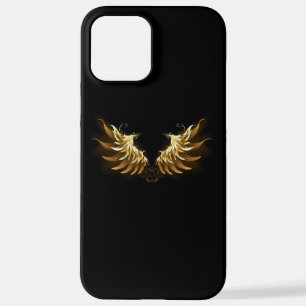 Golden Angel Wings on Black background iPhone 12 Pro Max Case