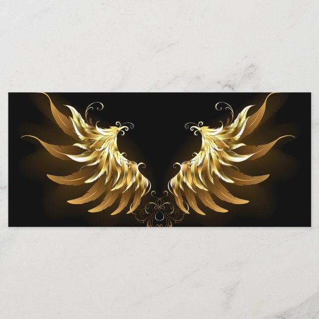 Golden Angel Wings on Black background Menu (Front)