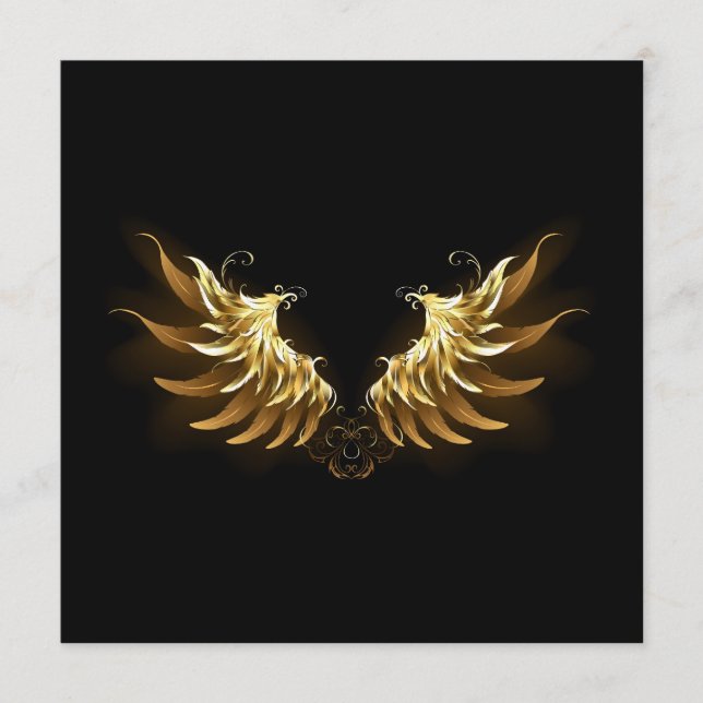 Golden Angel Wings on Black background Menu (Front)
