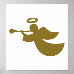 Golden angel wings poster