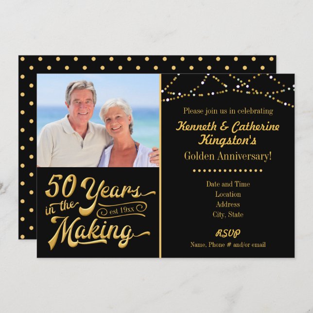 Golden Anniversary, 50 Years in the Making Invitation (Front/Back)