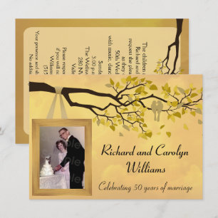 Golden Anniversary 50th Love Birds Invitation