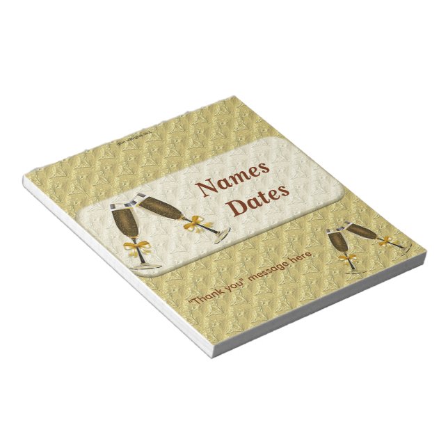 Golden Anniversary Candy Bar Wrapper Party Favour Notepad (Angled)